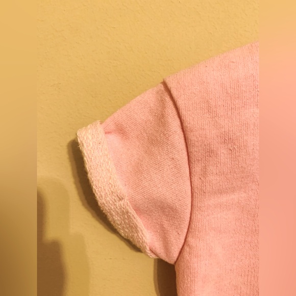 River Island Baby Girls Basic Pink Short Roll Up Sleeve Linen T-Shirt - Picture 4 of 4